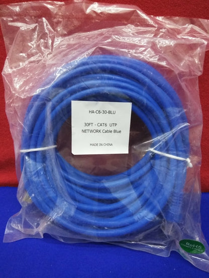 QTY 3 - HA-C6-30-BLU 30FT-CAT6 UPT CAVO DI RETE BLU