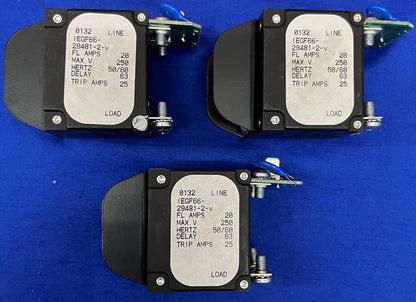 Lotto di 3 Sensata Airpax Power Protection IEGF66-29481-2-V