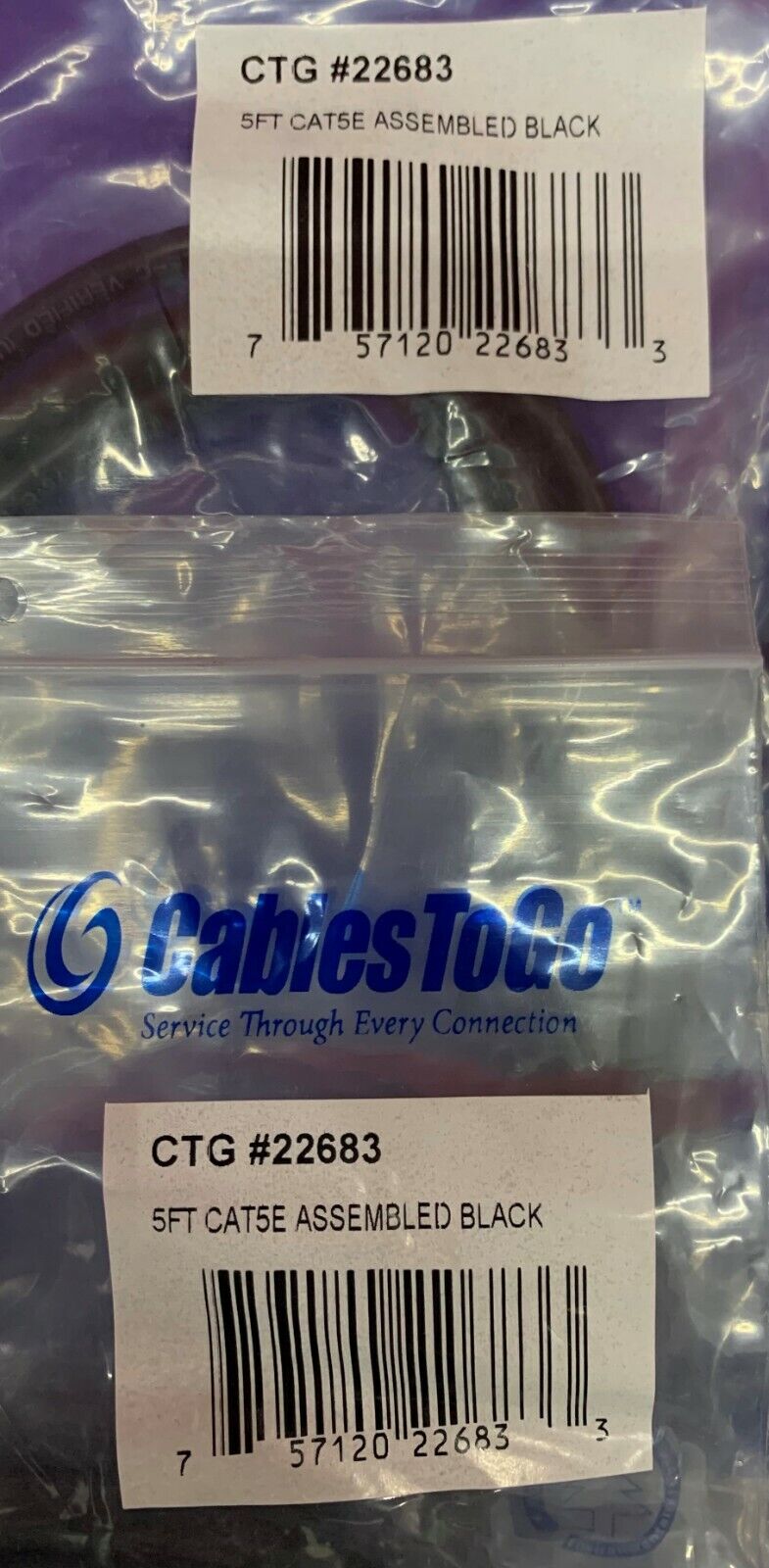 1 Lot Hoeveelheid van 6 - Cables To Go C2G 22683 5ft Cat5e Ethernet Netwerk Patchkabel 