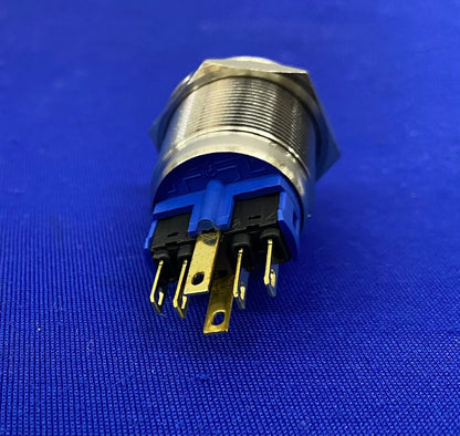 J22-371R METAL PUSH BUTTON SWITCH RED RING LED ILLUMINATION - MFG UNKNOWN