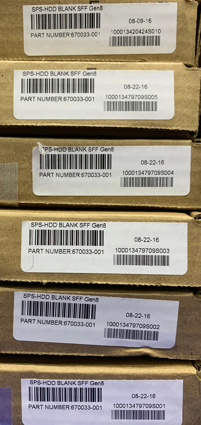 Qté 12 - 670033-001 / SPS-HDD Blank SFF Gen8 Disque dur vierge