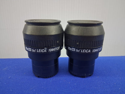 PAIR OF LEICA 10447137 10X/23 EYEPIECES STEREO ZOOM SELLING A 1 LOT OF QTY. 2