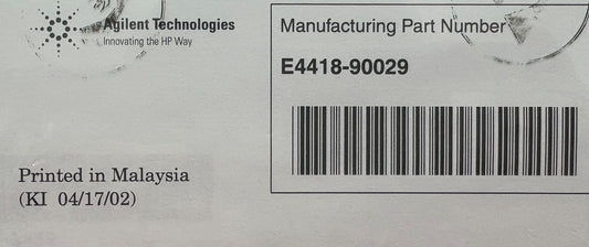 HP AGILENT E4418B/E4419B POWER METER PROGRAMMING GUIDE PN# E4418-90029