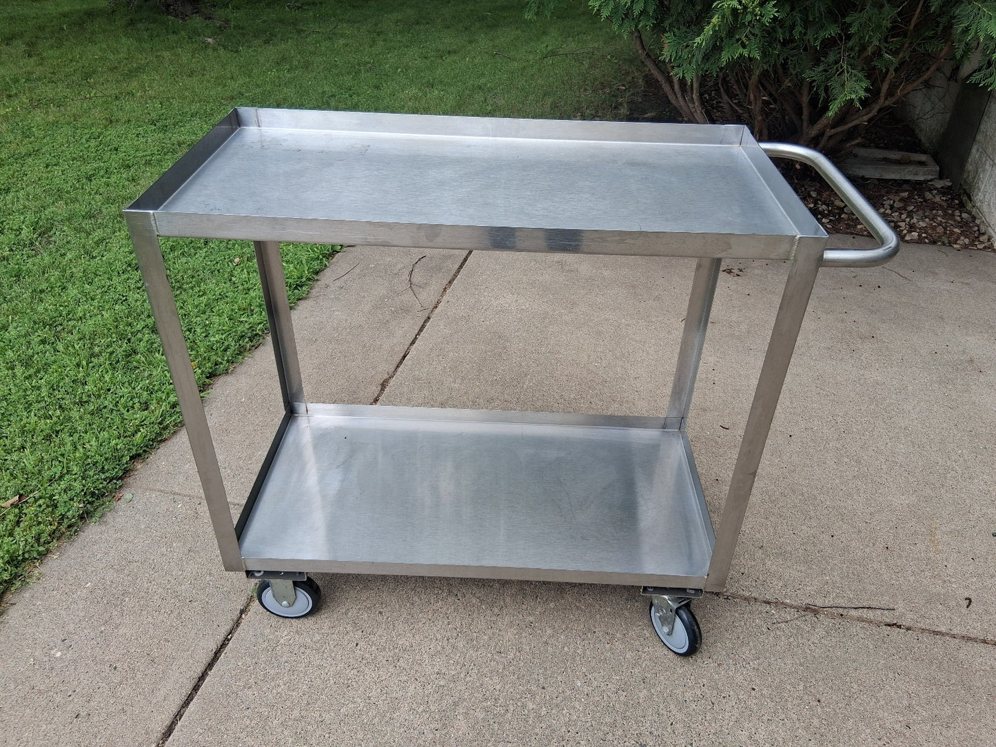 Jamco Stainless Steel Cart 18" x 36"  2 Shelf With Lips Casters Utility Cart
