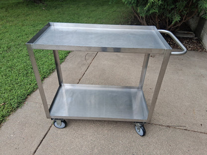 Jamco Stainless Steel Cart 18" x 36"  2 Shelf With Lips Casters Utility Cart
