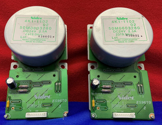 1 Lot Qty of 2 - NIDEC Motor 4K1-1102 50M0603280 DC24V 14002180