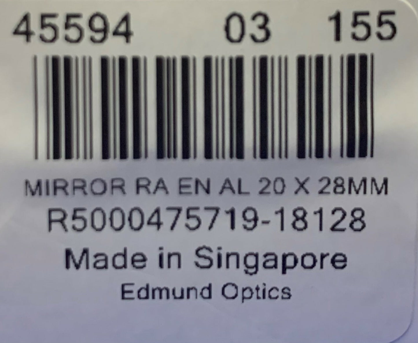 EO Edmund Optics 20MM Verbeterde aluminium gecoate haakse spiegel 45-594 / 45594 