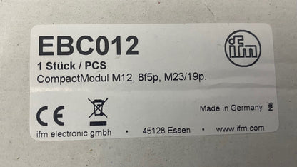 IFM EBC012 SPLITTER BOX/WIRING BLOCK M12 8 CONNECTOR OPENING