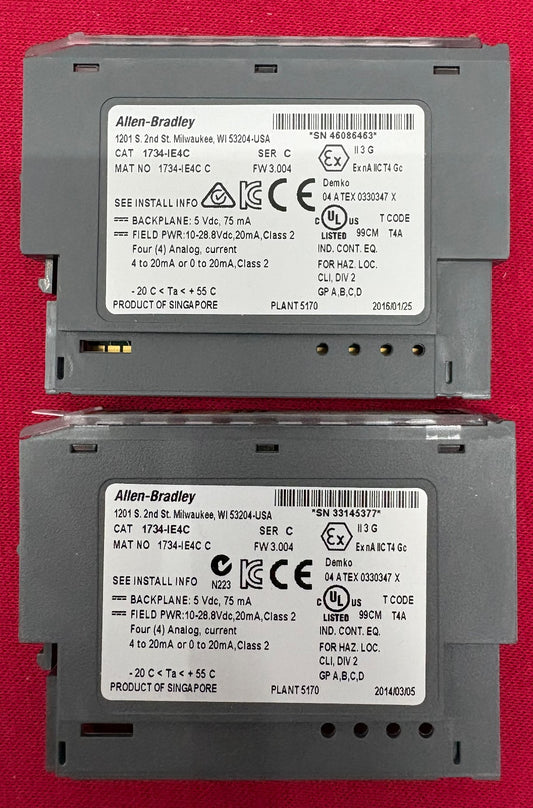 Allen Bradley AB 1734-IE4C SER C POINT I/O 4 POINT ANALOG INPUT MODULE - QTY 2