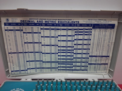 Meyer Gage C105 Minus Pin Gage Set .0115 - .2505 240 Pcs COMPLETE Class Z