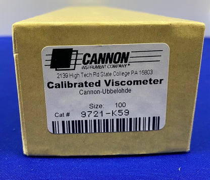 CANNON INSTRUMENT 9721-K59 SIZE 100 CALIBRATED VISCOMETER  NEW OLD STOCK