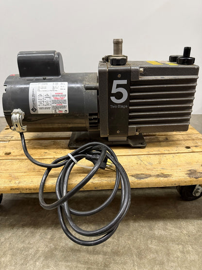 LABCONCO E2M5 HIGH VACUUM PUMP 5 TWO STAGE FRANKLIN ELECTRIC FOR PARTS REPAIR