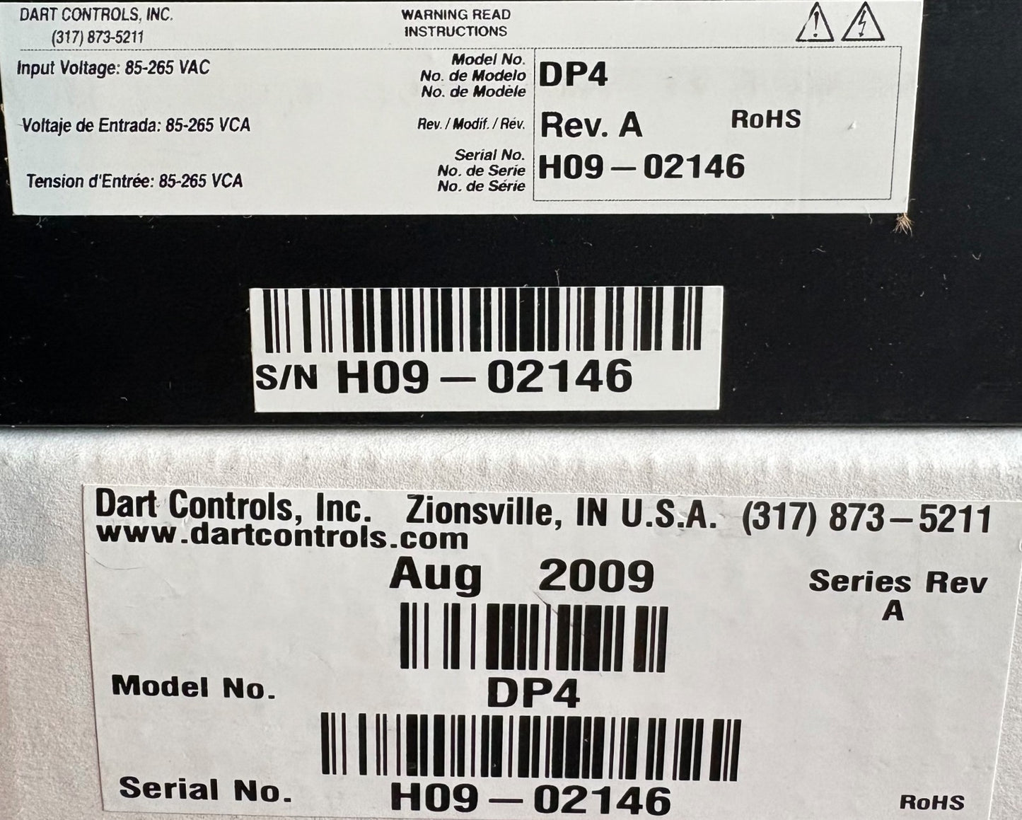 DART CONTROLS DP4 SER REV A DIGITAL SPEED POT POTENTIOMETER AUG 2009