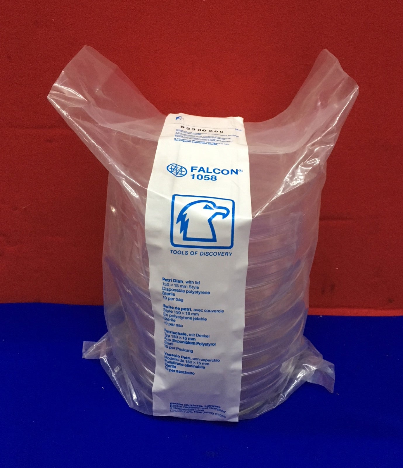 FALCON BECTON DICKINSON 1058 PETRISCHAAL MET DEKSEL WEGWERPPOLYSTYREEN