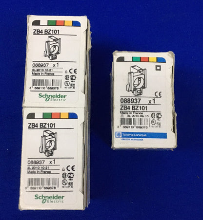 LOT DE 3 BLOCS DE CONTACT MOMENTANÉS SCHNEIDER ELECTRIC ZB4 BZ101/ZB4BZ101/088937 X1