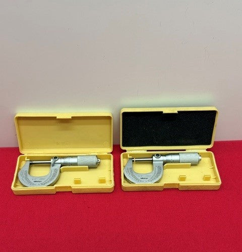 1 Lot of Qty. 2 Mitutoyo 0-1” Outside Friction Micrometer 0.0001 #M225-1