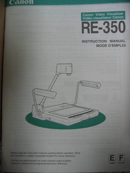 CANON RE-350 VIDEO VISUALIZER DOCUMENT CAMERA PRESENTER 115VAC 50/60HZ