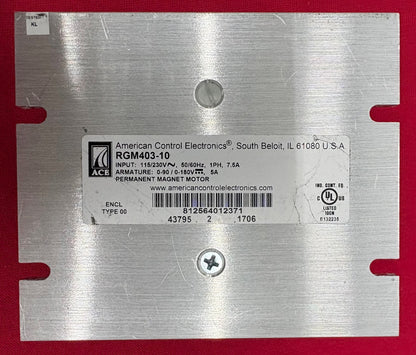 AMERICAN CONTROL RGM403-10 PERMANENT MAGNET DC MOTOR CONTROL