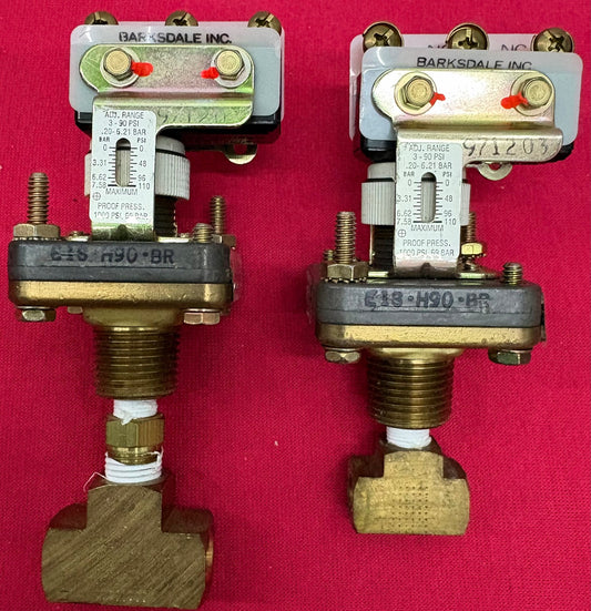 BARKSDALE E1S-H90-BR ECON-O-TROL SERIES PRESSURE SWITCH 3-90PSI - 1 LOT QTY 2