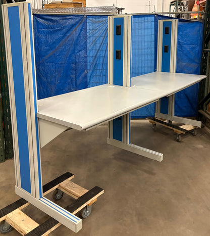 IAC TABLE  30"x 96"x30 1/2" (2 Sections Attached to LEGS) Two table tops