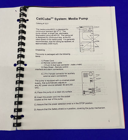 CORNING COSTAR CELLCUBE™  CAT. NO. 3221 MEDIA PUMP MANUAL