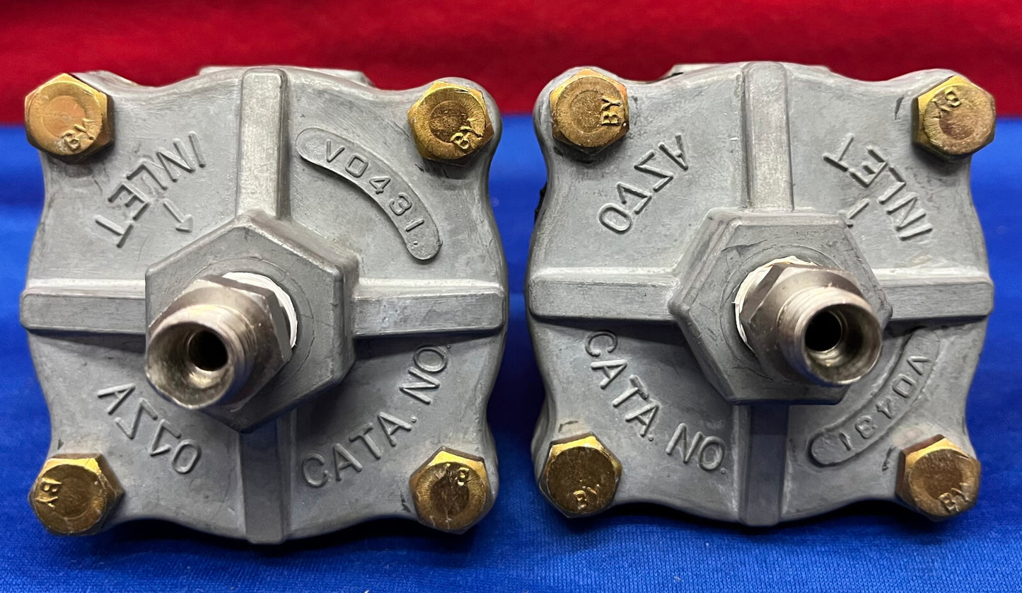 1 LOT QTY 2 - ASCO V0431 (AKA V043001) SHUTTLE VALVE 1/4" PIJP