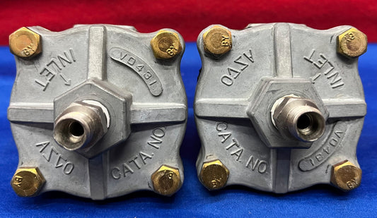 1 LOT QTY 2 - ASCO V0431 (AKA V043001) SHUTTLE VALVE 1/4" PIJP