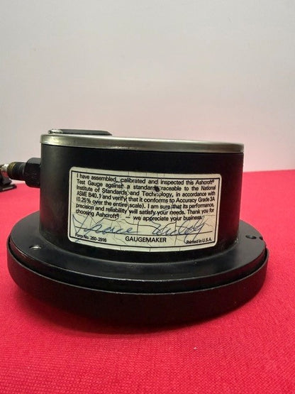 Ashcroft test gauge Temperature Compensated 0.1 Inhg subd 0.5 kPa subd