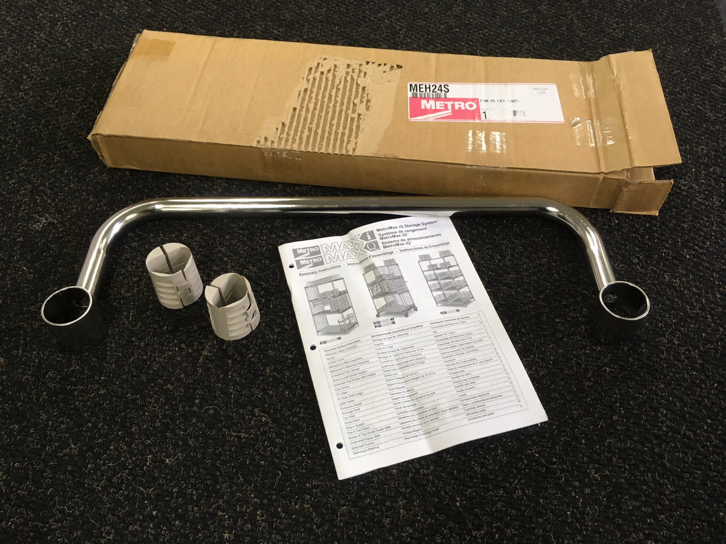 Metro MEH24S acciaio inossidabile cromato 304 maniglia estesa 24" di larghezza