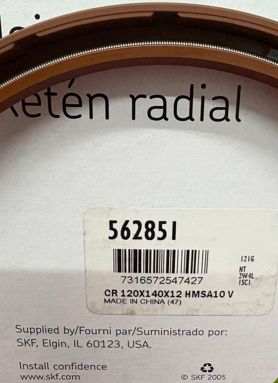 SKF 562851 OIL SEAL CR 120X140x12 HMSA10V - 1 LOT QTY 2