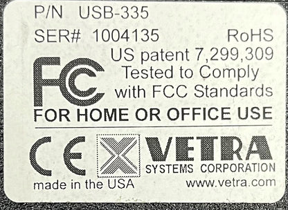 VETRA SYSTEMS SMARTPIPE™ USB-335 コンバータ 2 ポート USB ハブ (電源付き)
