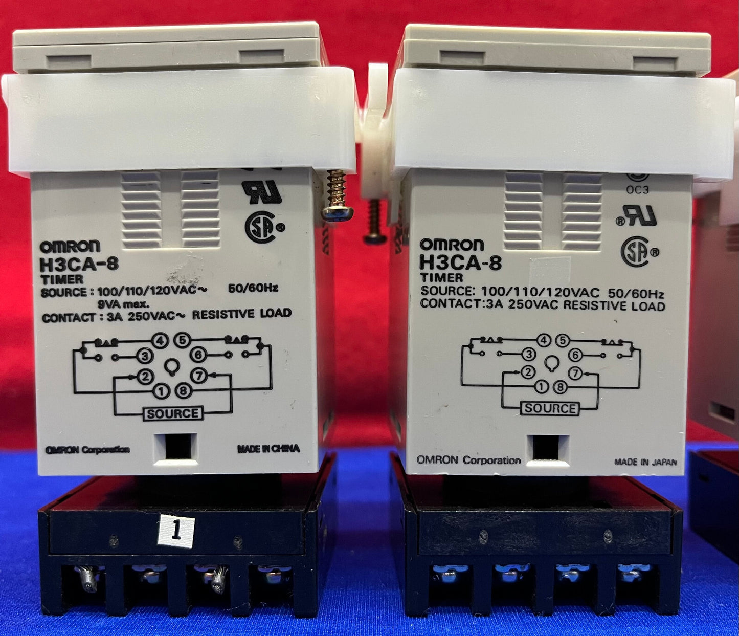 1 LOT, Menge 5 – OMRON H3CA-8 Halbleiter-Timer mit OMRON P36-08-Sockel