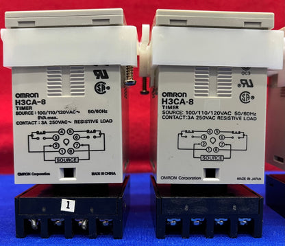 1 LOT, Menge 5 – OMRON H3CA-8 Halbleiter-Timer mit OMRON P36-08-Sockel