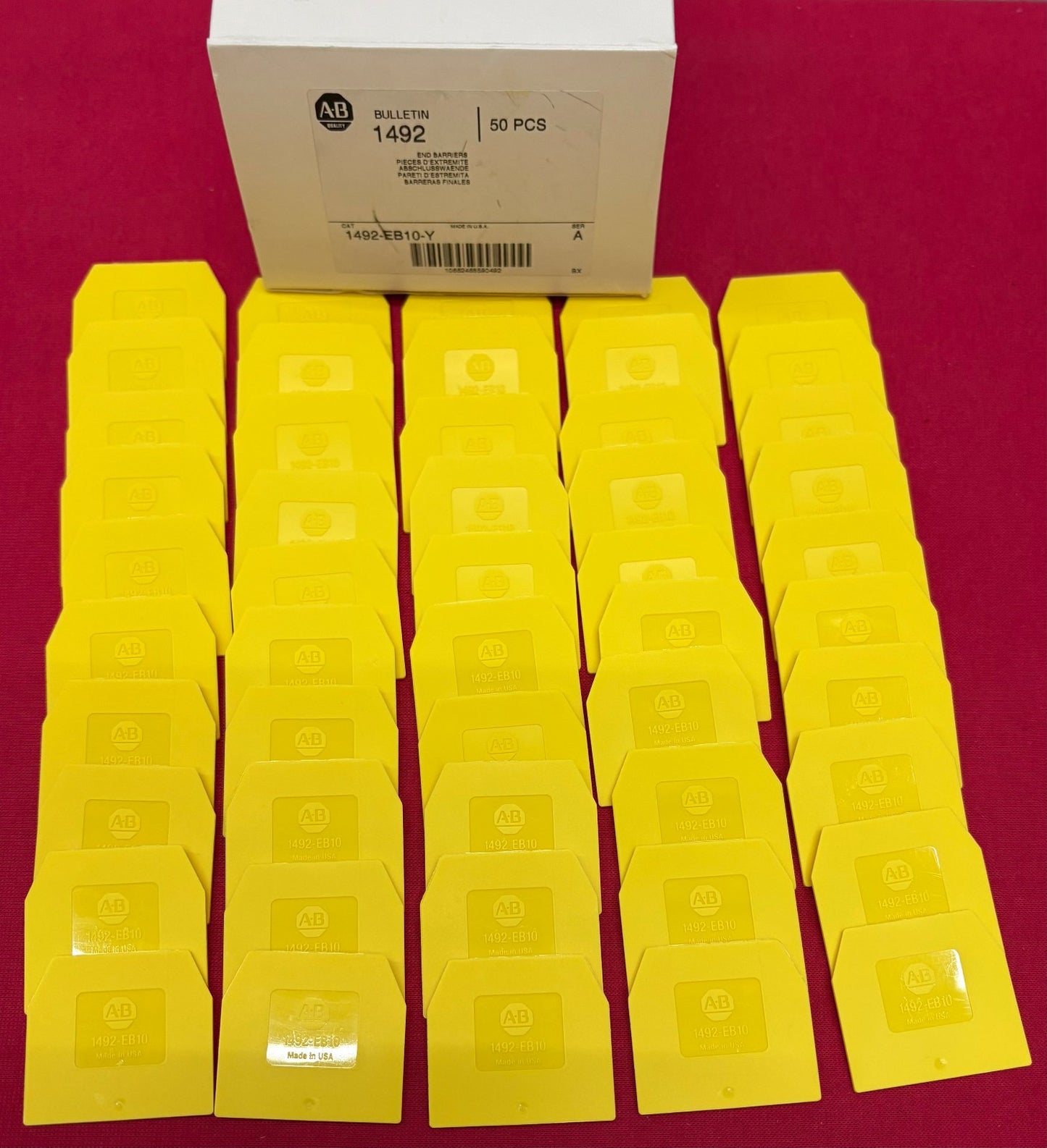 Allen Bradley / AB TERMINAL END BARRIER 1492-EB10-Y SER. A - 1 BOX QTY 50