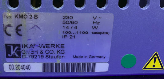 IKA / WERKE KMO 2 BASIC / KMO 2 B MAGNETIC STIRRER  230 VOLTS