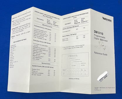 TEKTRONIX DM 5110 PROGRAMMEERBARE DIGITALE MULTIMETER REFERENTIEGIDS 070-7559-00 
