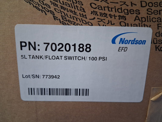 NORDSON EFD 7020188 5L TANK FLOAT SWITCH 100 PSI ANALOG GAUGE FLUID RESERVOIR