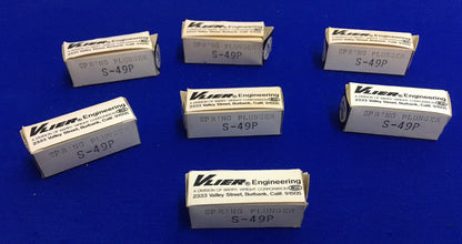 Émbolo de resorte VLIER ENGINEERING S-49P N.° 6-32, fuerza final de 0,5 a 1,5 libras