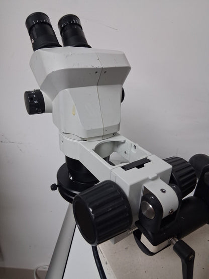 OLYMPUS SZ61 6.7 - 45X STEREO MICROSCOPE WITH BOOM STAND AND LED RING LIGHT