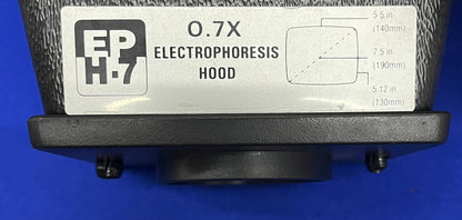 POLAROID GELCAM COPAL ROOD SLUITER met EP-H7 0.7x ELEKTROFORESEKAP 
