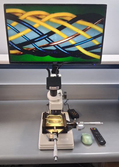 MMBT-1DM XY Tool Scope 20X Toolmakers Manual Microscope  2"x2" Stage HDMI Camera