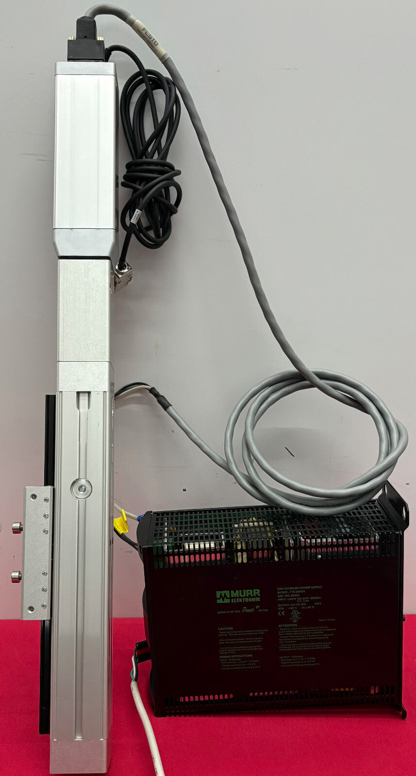 FESTO LINEAR ACTUATOR & FESTO MOTOR & MURR SWITCH MODE POWER SUPPLY PARTS/REPAIR