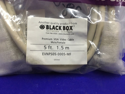 CABLE DE VIDEO VGA PREMIUM DE 1,5 METROS Y 5 PIES DE BLACK BOX NETWORK SERVICES EVNPS05-0005-MF 