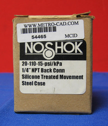 NOSHOK 20-110 PSI/KPA 1/4" NPT BACKCONN TRATTAMENTO IN SILICONE MOVIMENTO CASSA IN ACCIAIO 