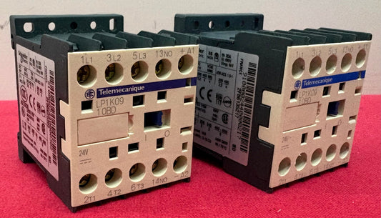 Lot of 2 SCHNEIDER LP1K0910BD TeSys K 3-POLE CONTACTOR 24VDC USED