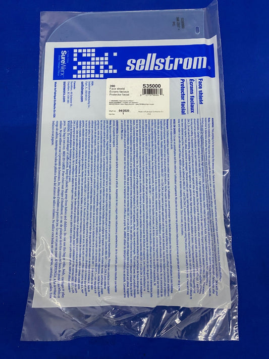 SELLSTROM ® S35000 CLEAR UNCOATED REPLACEMENT WINDOW FACE SHIELD - 1 LOT QTY 99