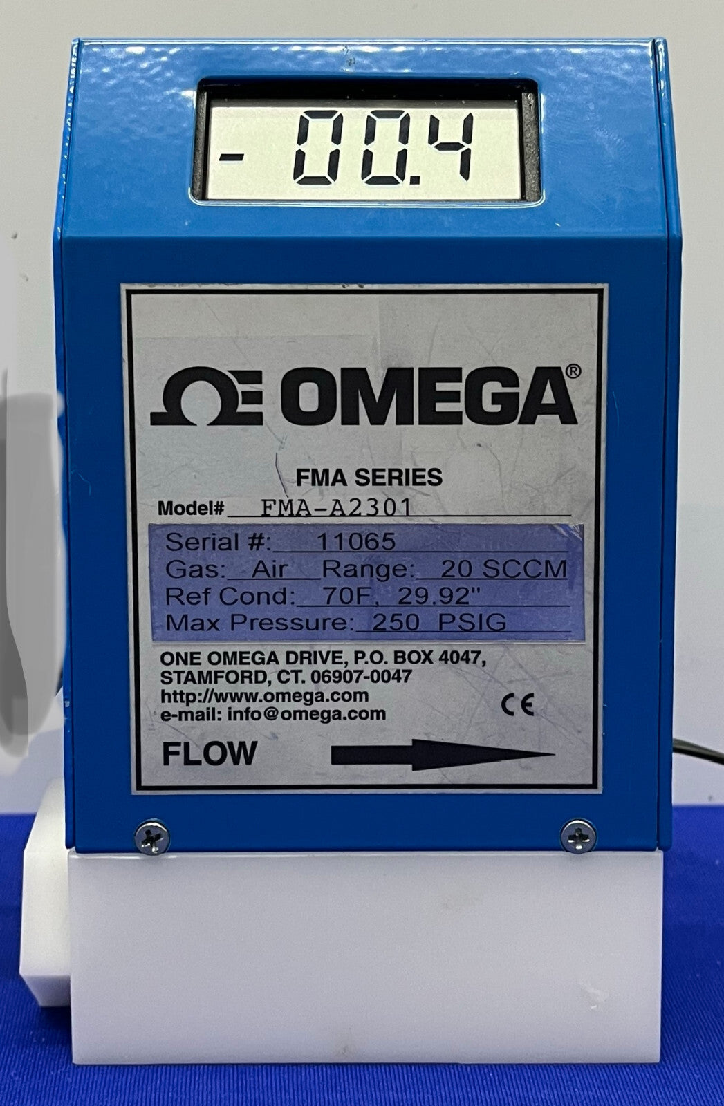 MEDIDOR DE FLUJO MÁSICO SERIE FMA OMEGA ® FMA-A2301 - SIN FUENTE DE ALIMENTACIÓN/CABLE DE ALIMENTACIÓN