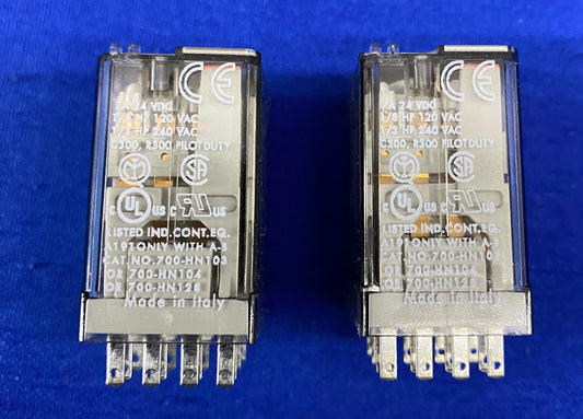 Allen Bradley AB 700-HC24Z24-4 SER D MINIATURE ICE CUBE RELAY - 1 LOT QTY 2