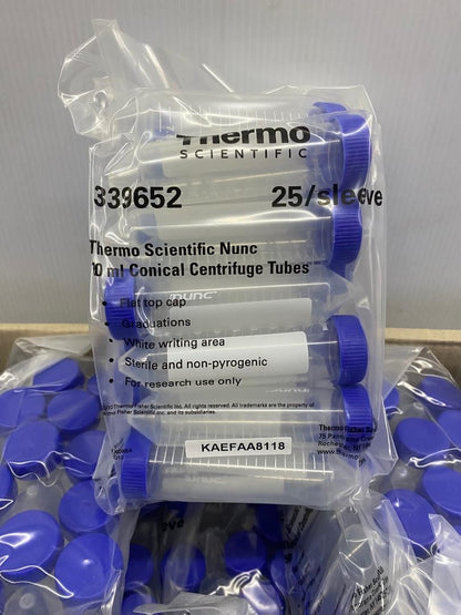 THERMO FISHER NUNC 339652 50mL CONICAL CENTRIFUGE TUBE - 1 CASE OF 500 TUBES