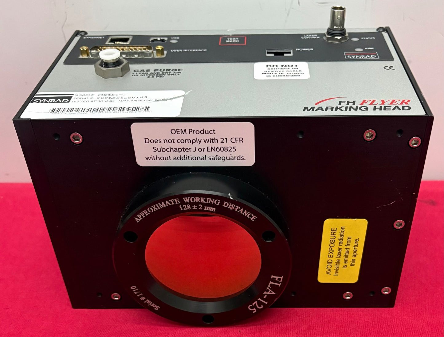 NOVANTA SYNRAD LASER MARKING HEAD FH FLYER FHFL50-U 2-AXIS FLA-124 -PARTS/REPAIR